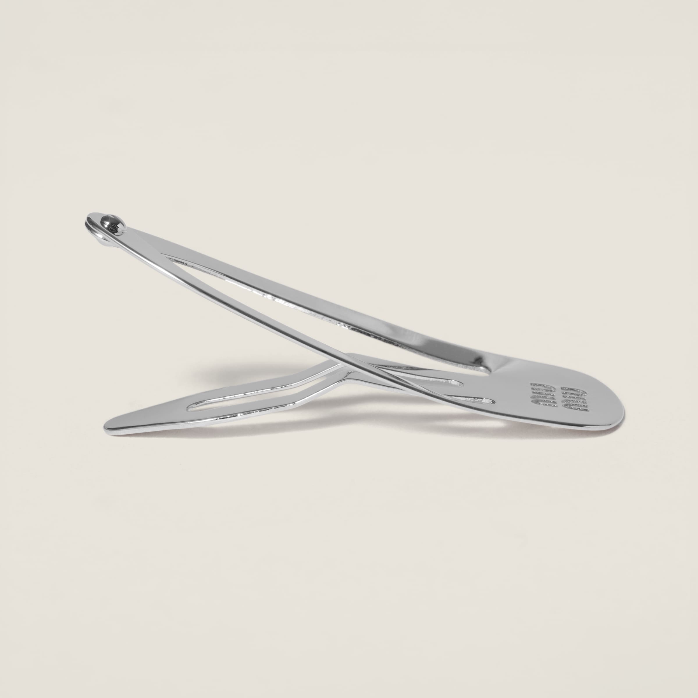 Steel Gray Metal Hair Clips | Miu Miu