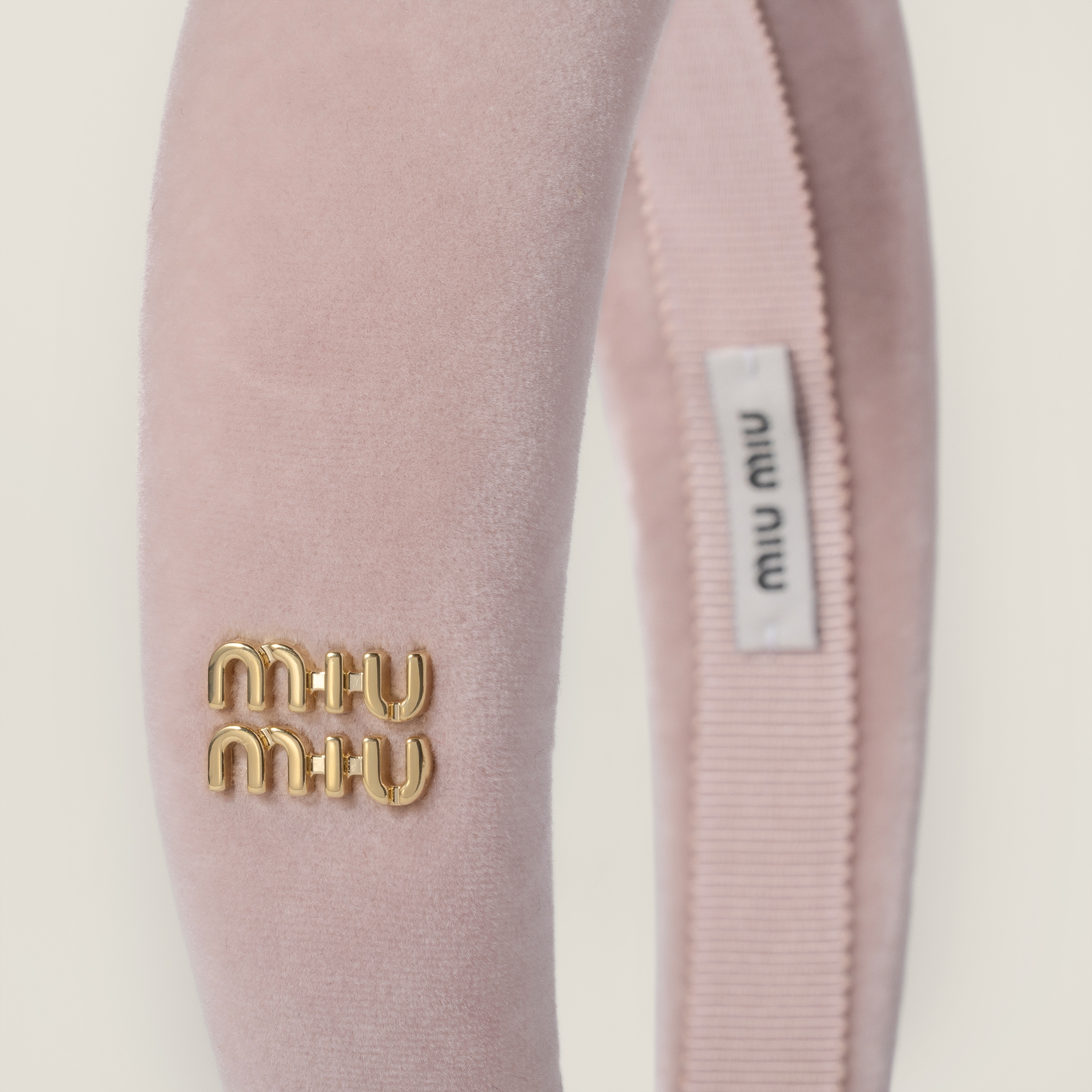 Miu Miu Velvet Headband In Pink
