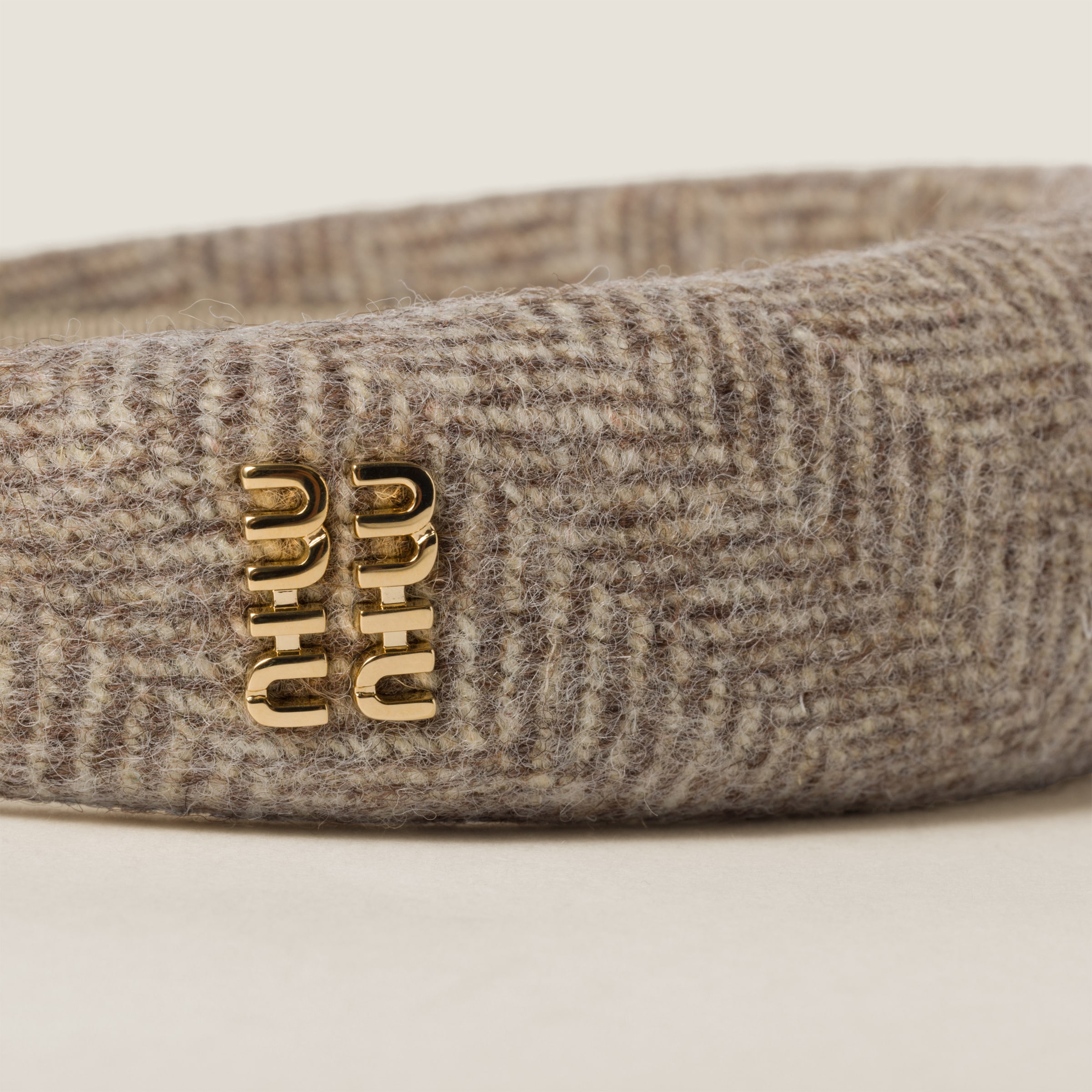 MIU MIU シェブロン ウール ヘッドバンド Khaki / 新品