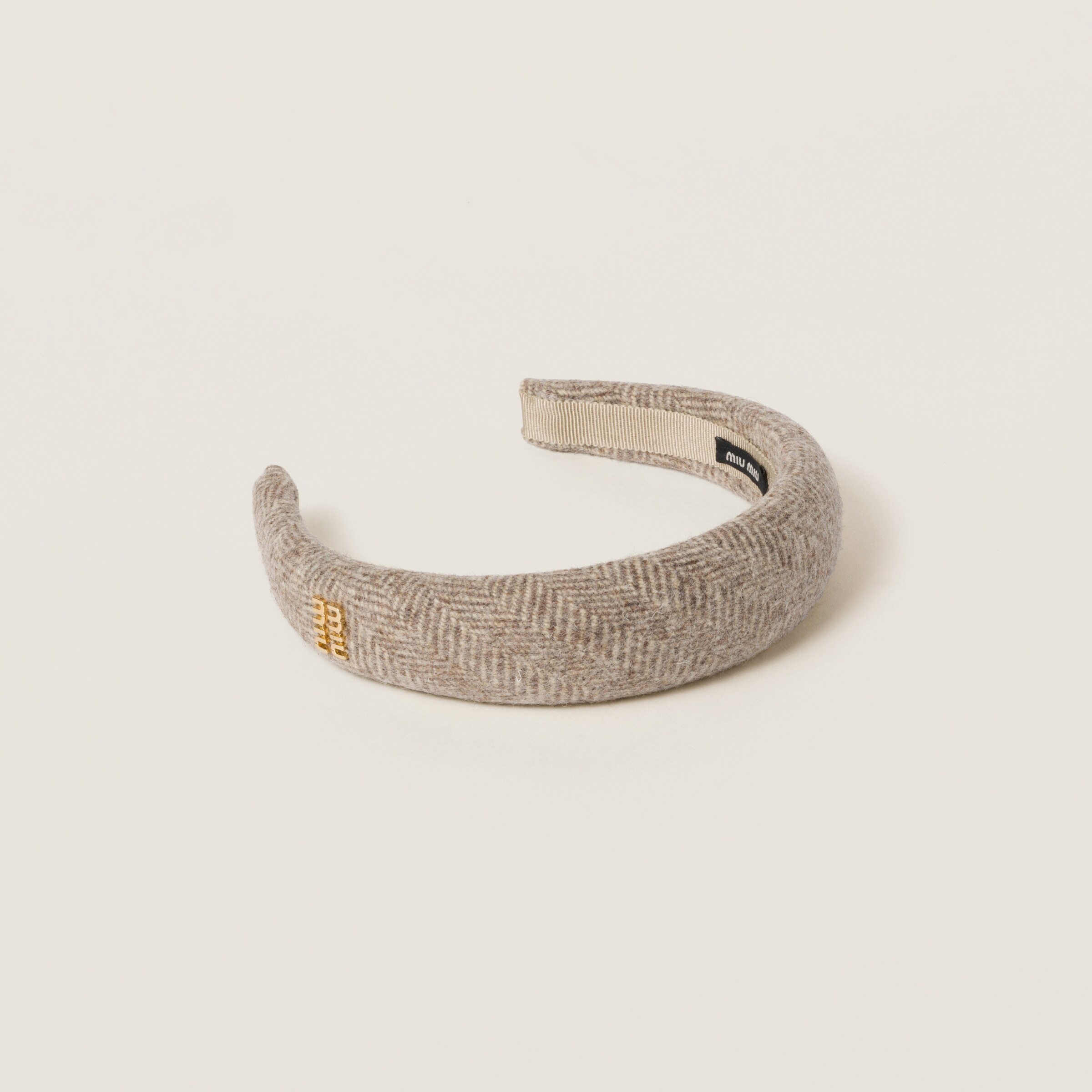 miumiu シェブロンウールヘッドバンド MIU MIU シェブロン ウール ヘッドバンド Khaki / 新品