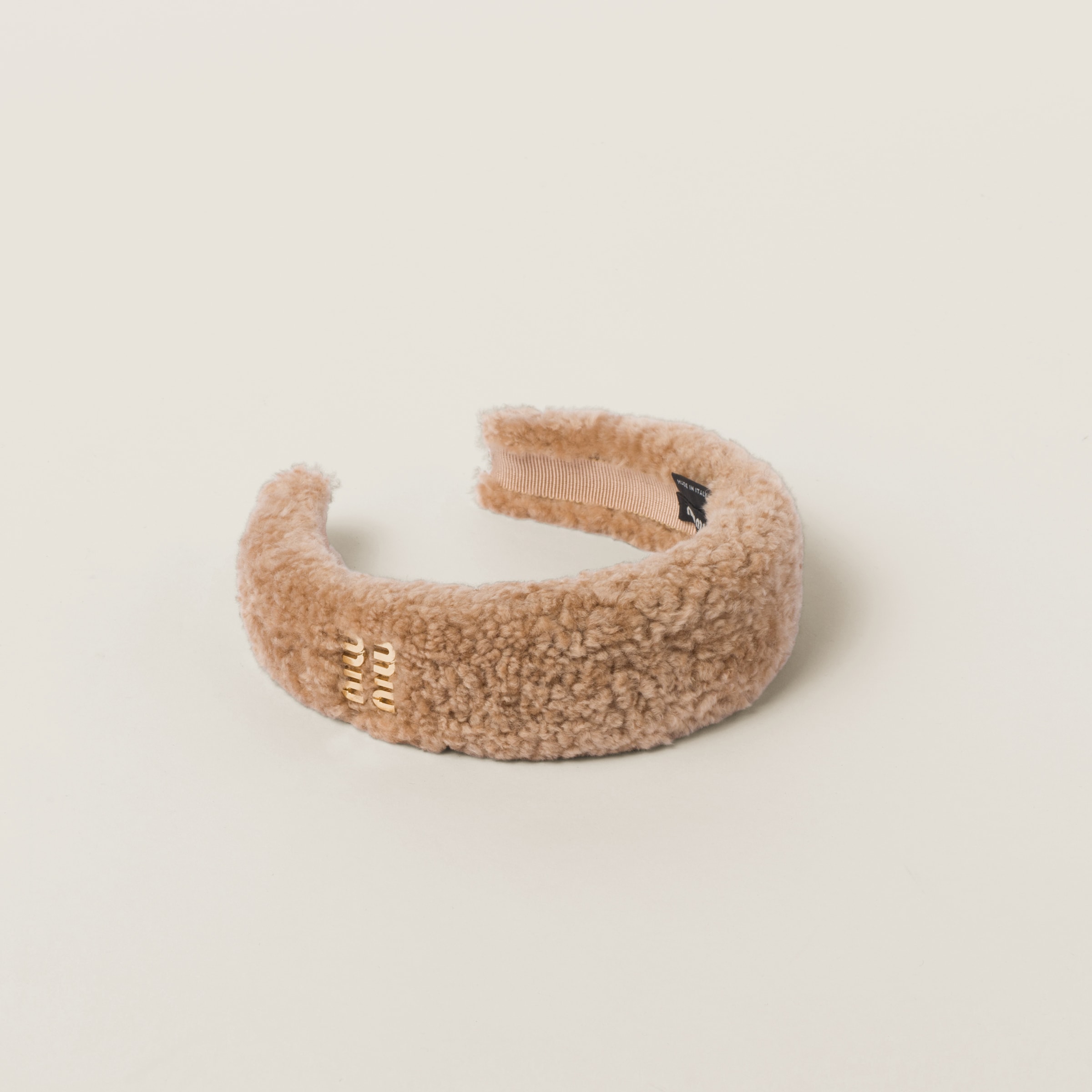 大人気新作 キャメル Miu Miu | ヘッドバンド シアリング ヘアアクセサリー