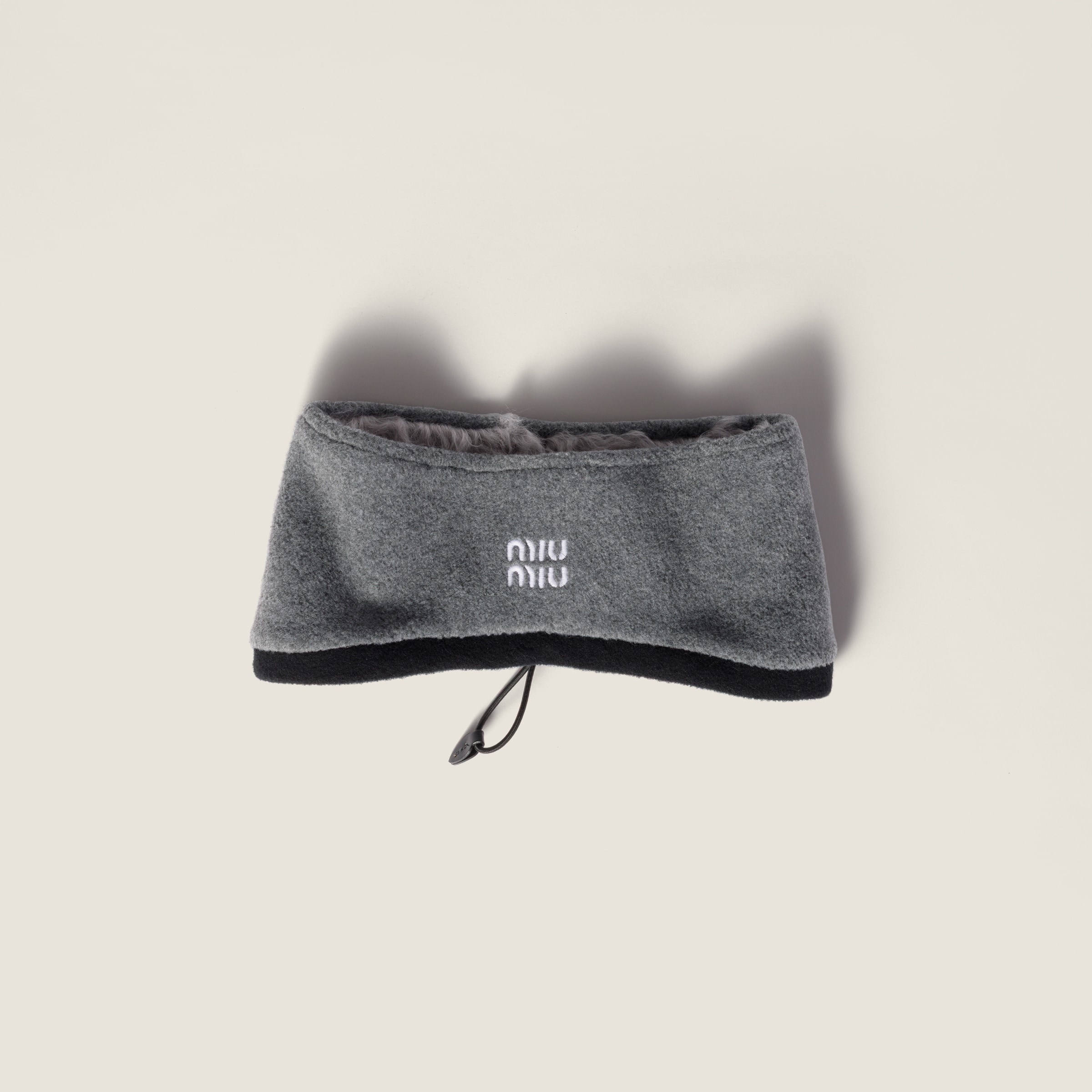 Miu Miu Fleece Headband In Gray