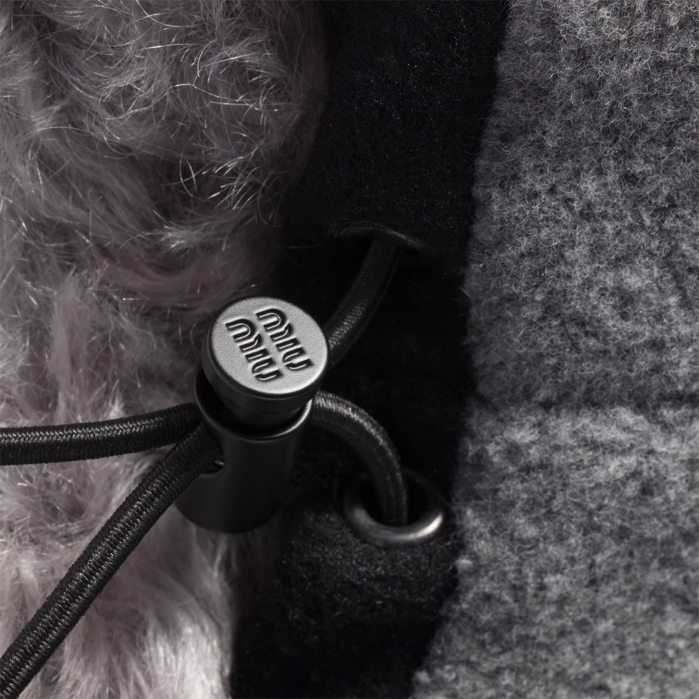 Miu Miu Fleece Headband In Gray