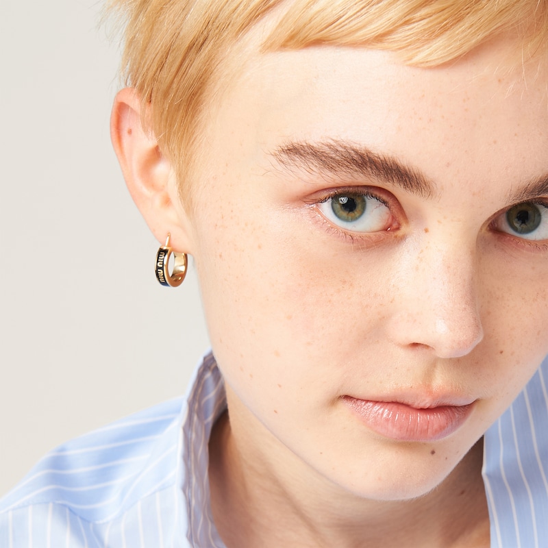 Enameled metal earrings