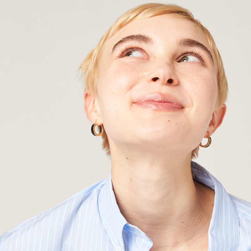 Enameled metal earrings