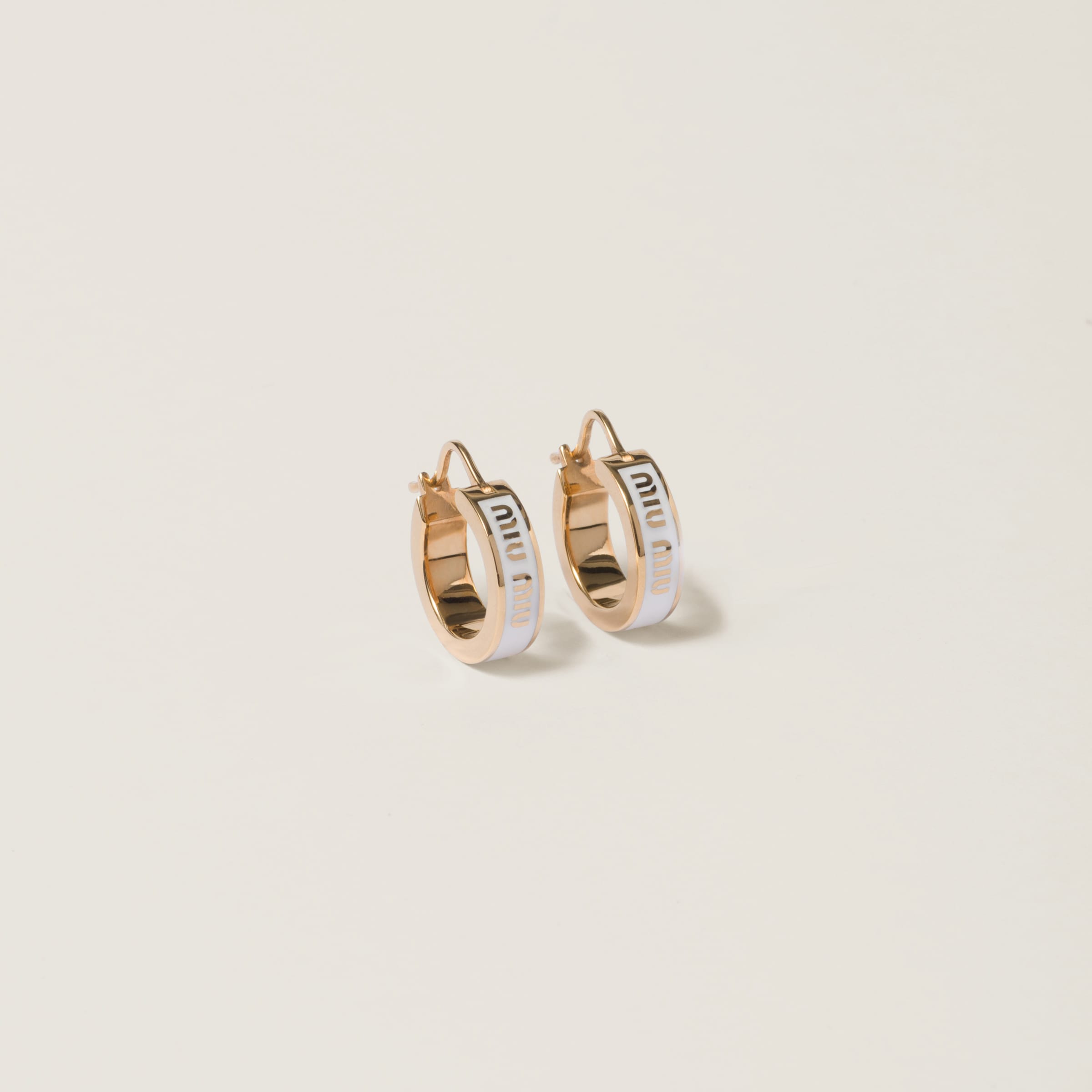 Miumiu Enameled Metal Earrings In Gold