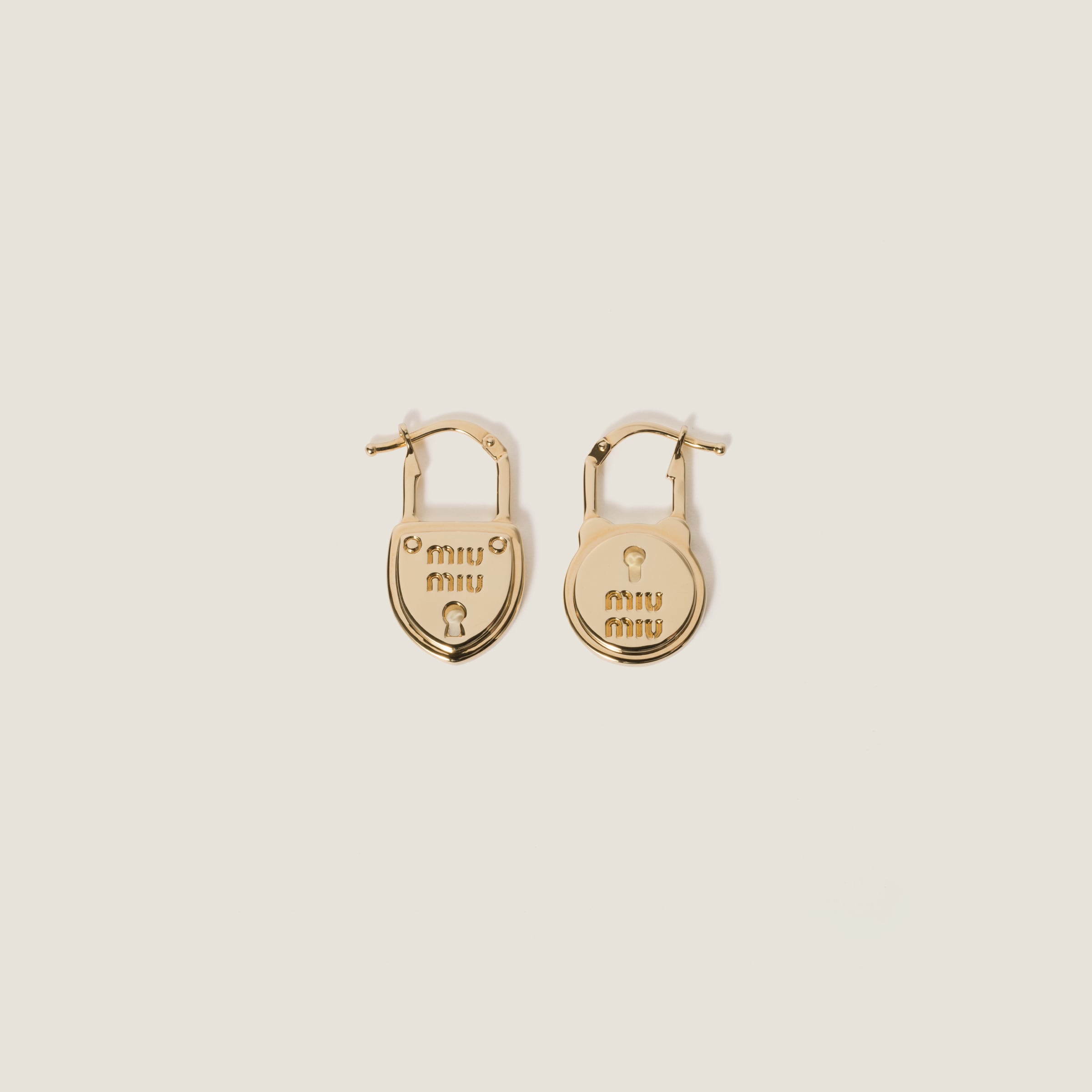 White Enameled Metal Earrings | Miu Miu