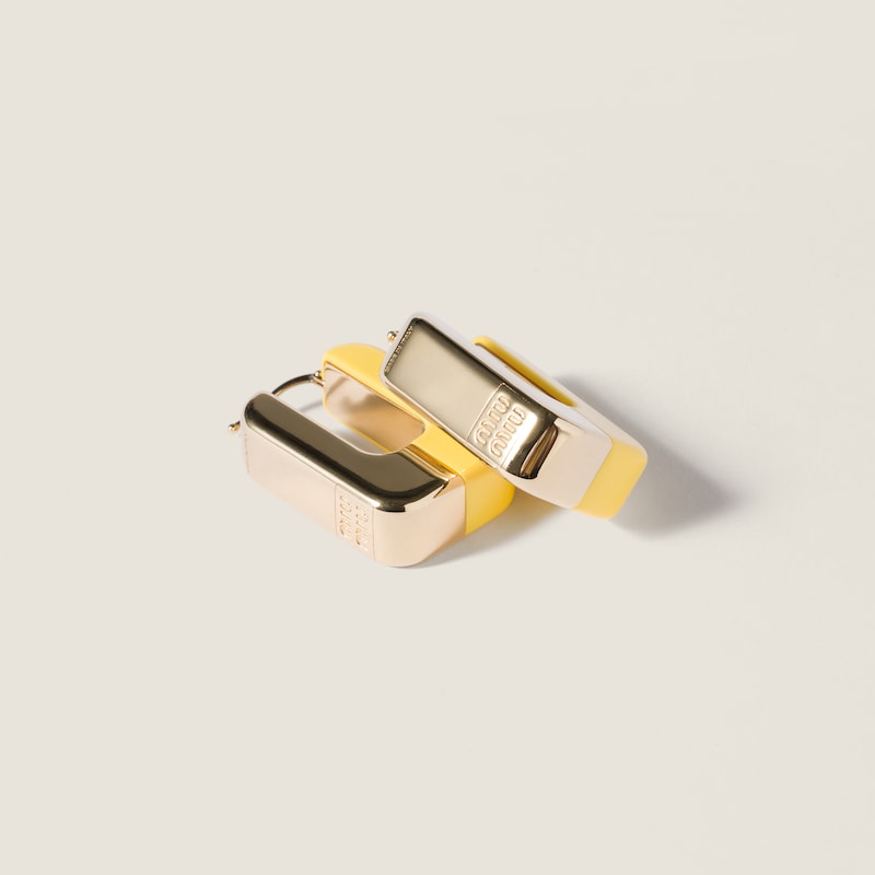 Enameled metal earrings