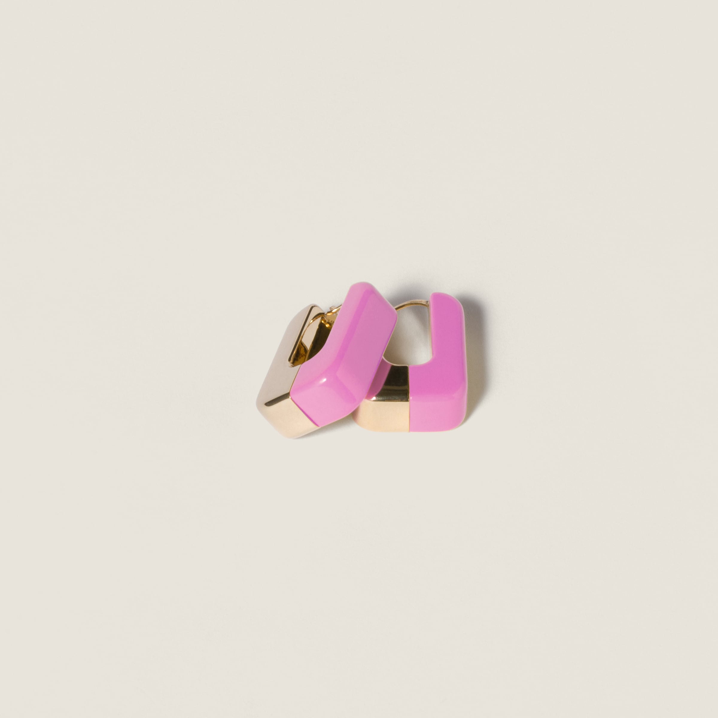 ピンク エナメルメタル ピアス | Miu Miu