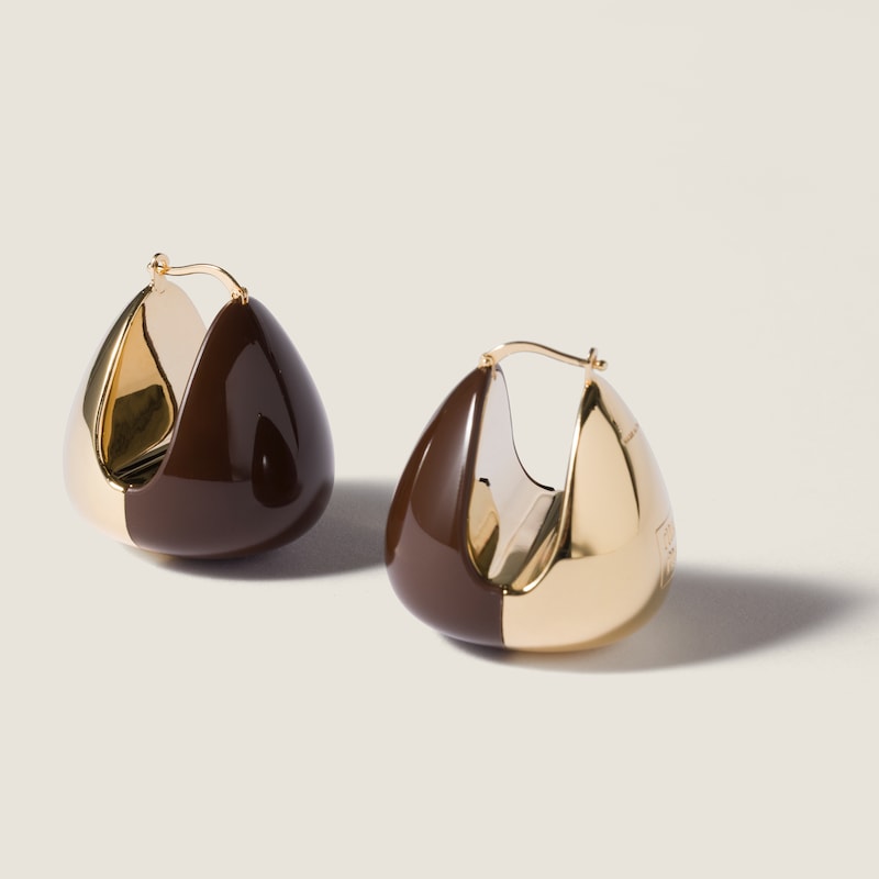 Enameled metal earrings