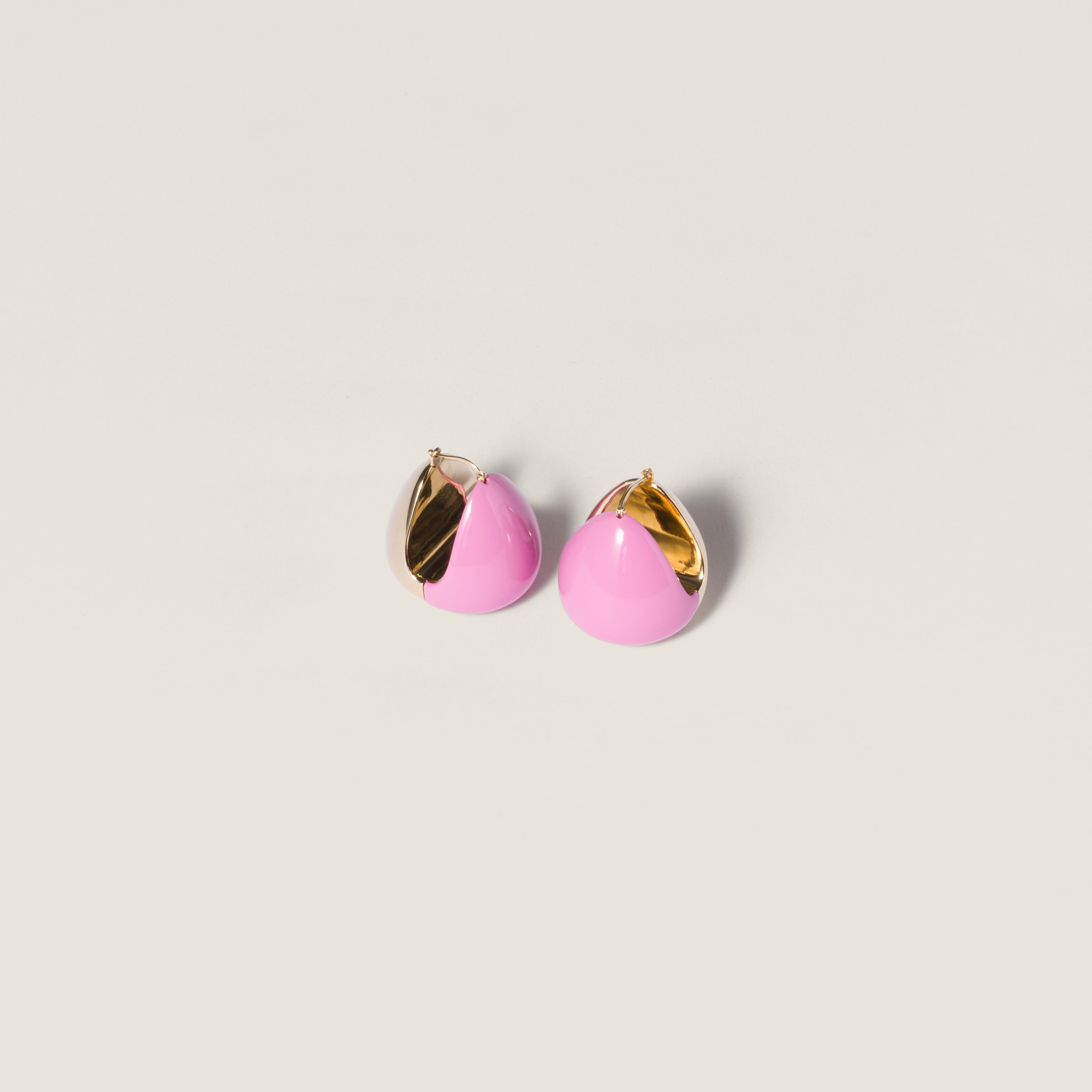 miumiu ピンク　エナメルメタルピアス　3点セット　ピンク　ゴールド MIU MIU - miumiu ピンク エナメルメタルピアス 3点セット