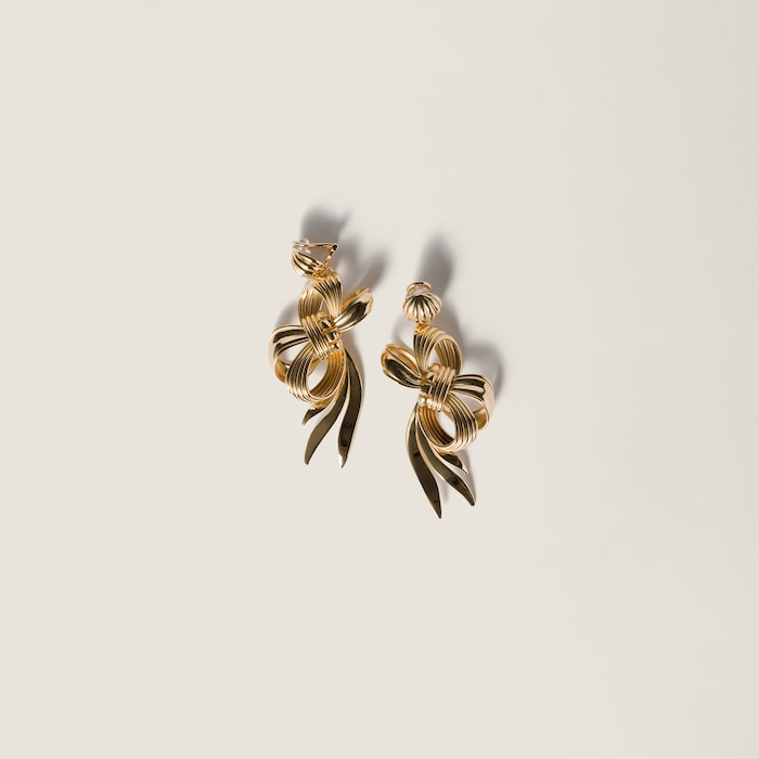 【送関込】MiuMiu☆ミュウミュウ Brass Earrings Miu Miu Earrings | italist | REVERSIBLE