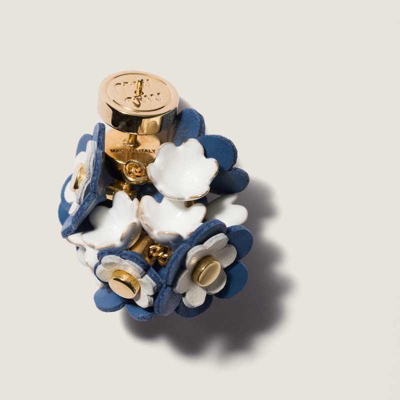 Metal and leather earrings