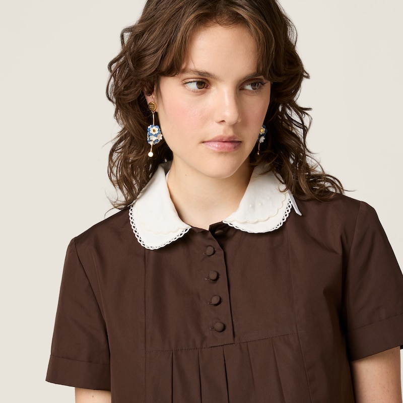 Metal and leather earrings