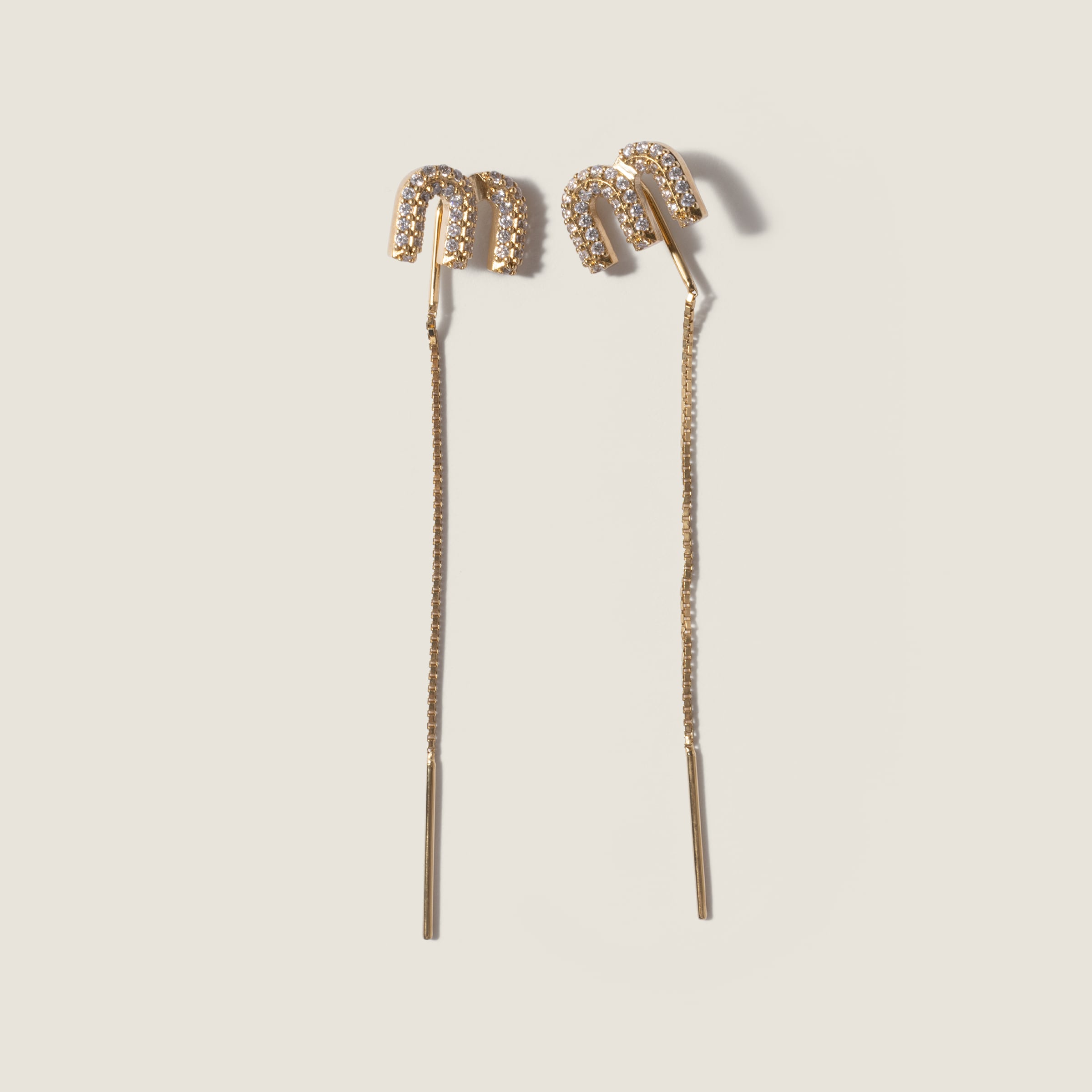 Metal earrings with crystals by Miu Miu