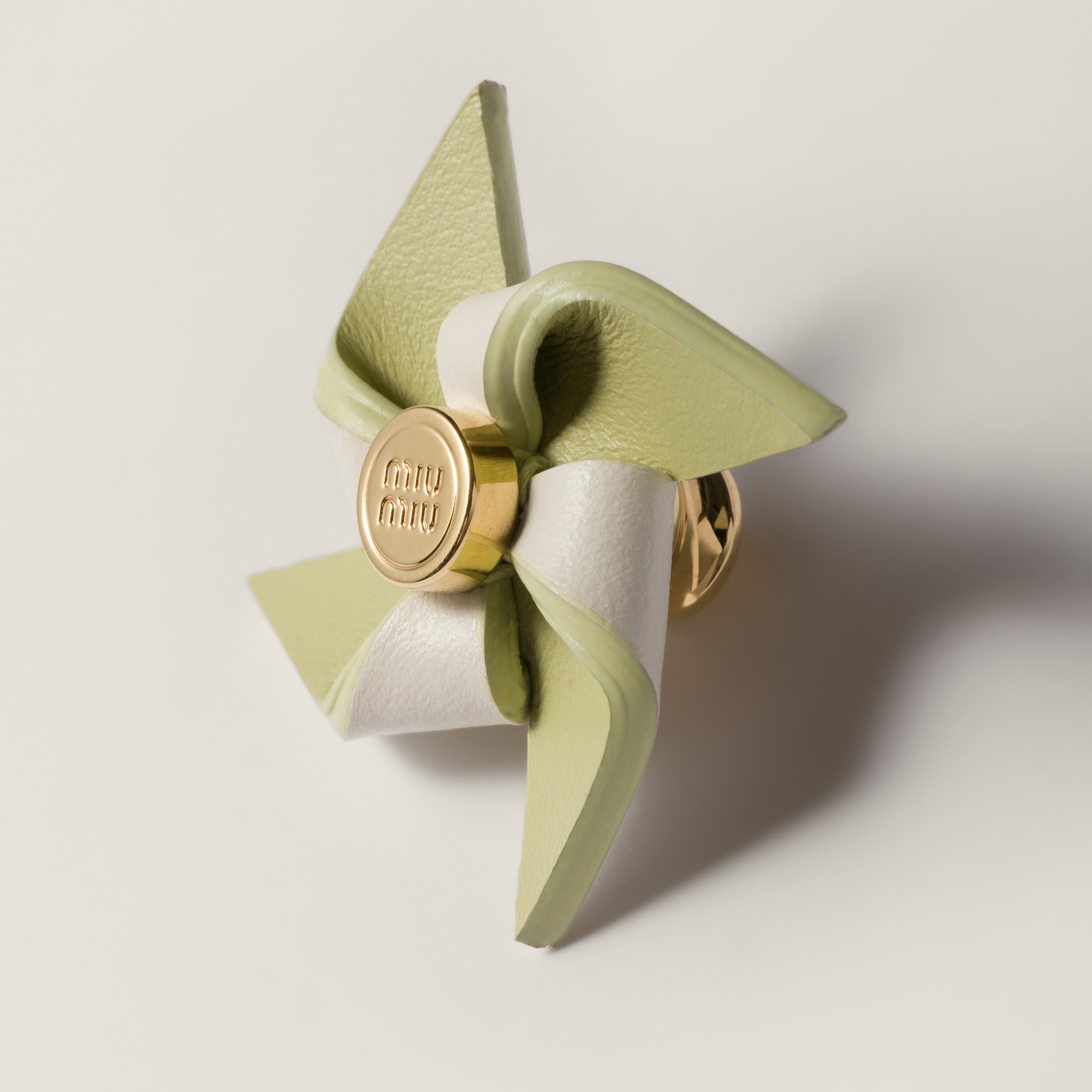 Miu Miu Leather Pinwheel Brooch