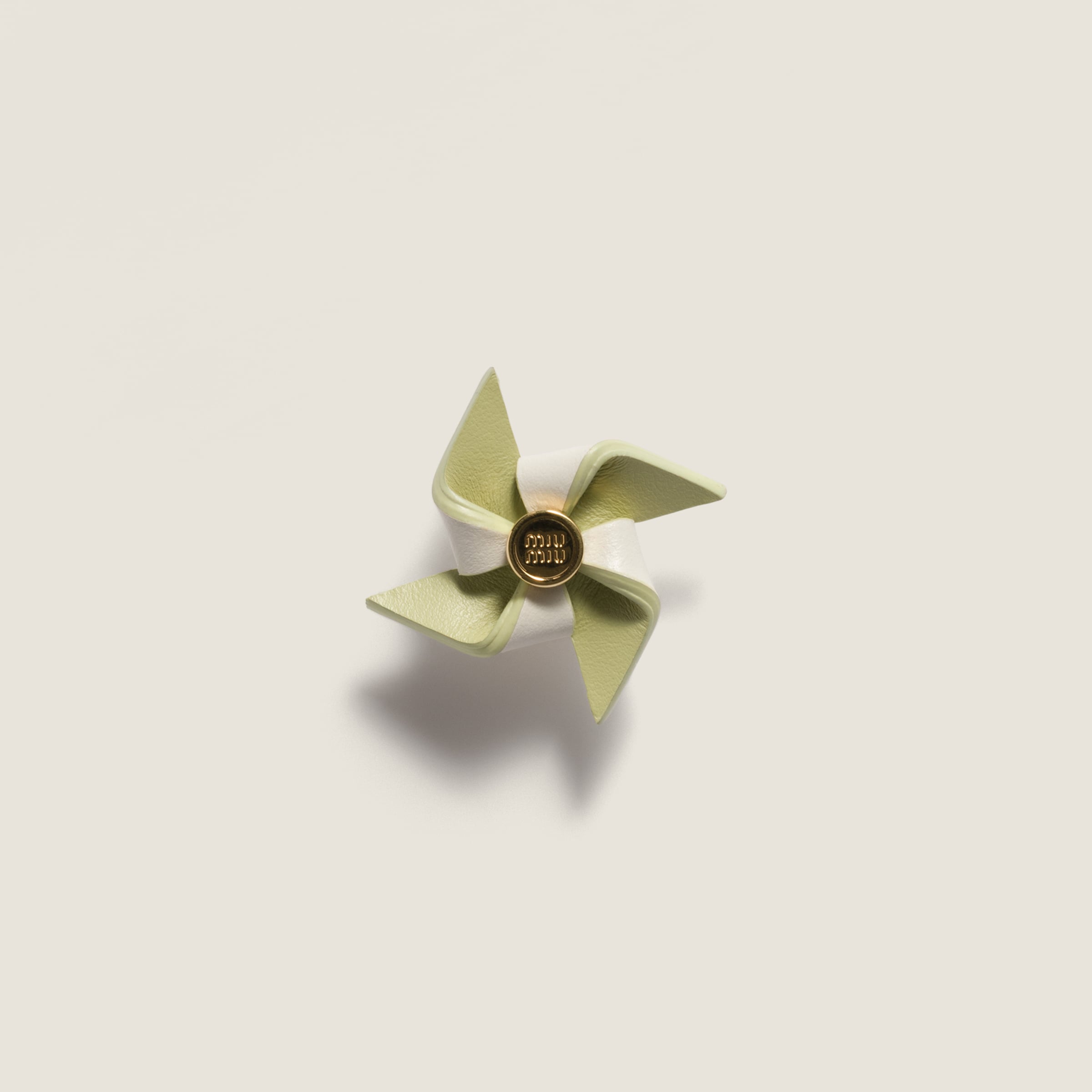 Miu Miu Leather Pinwheel Brooch