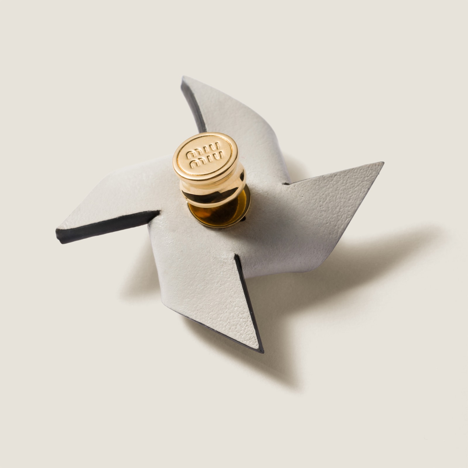 Red/white Leather Pinwheel Brooch | Miu Miu - United States