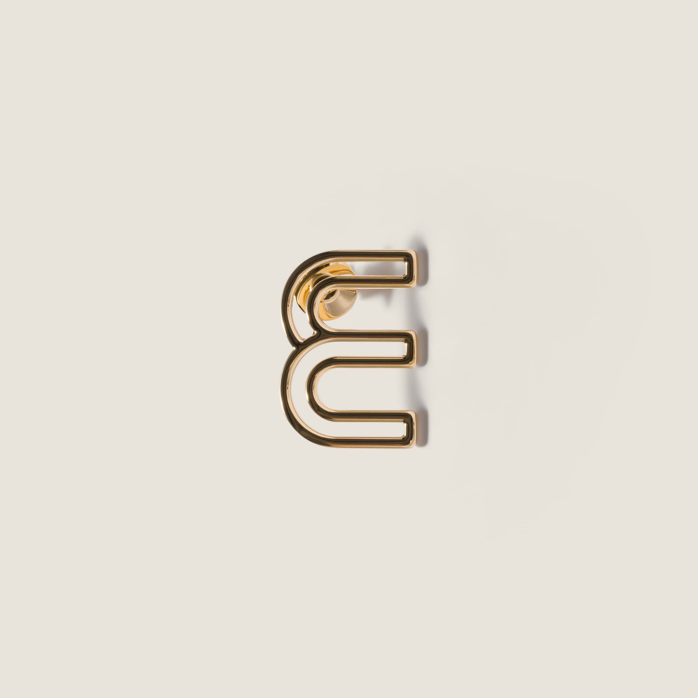 Gold Metal Logo Brooch | Miu Miu