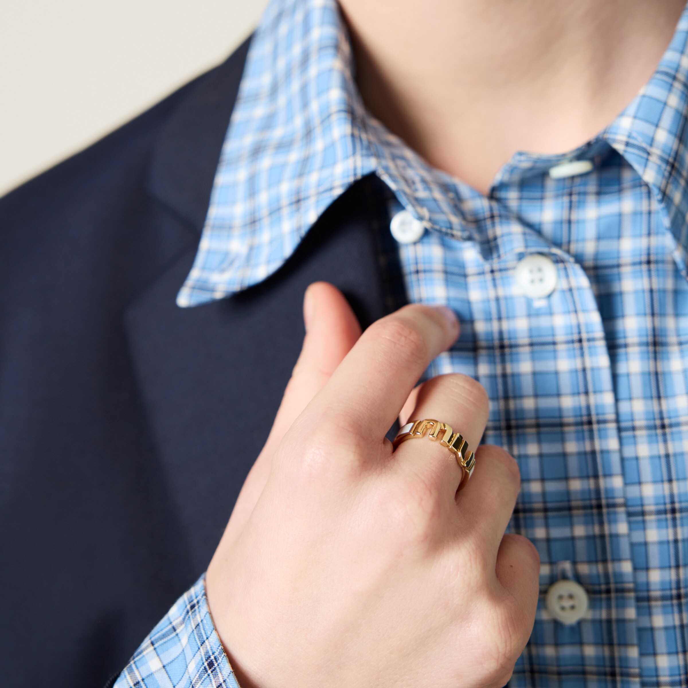 White Enameled Metal Ring | Miu Miu