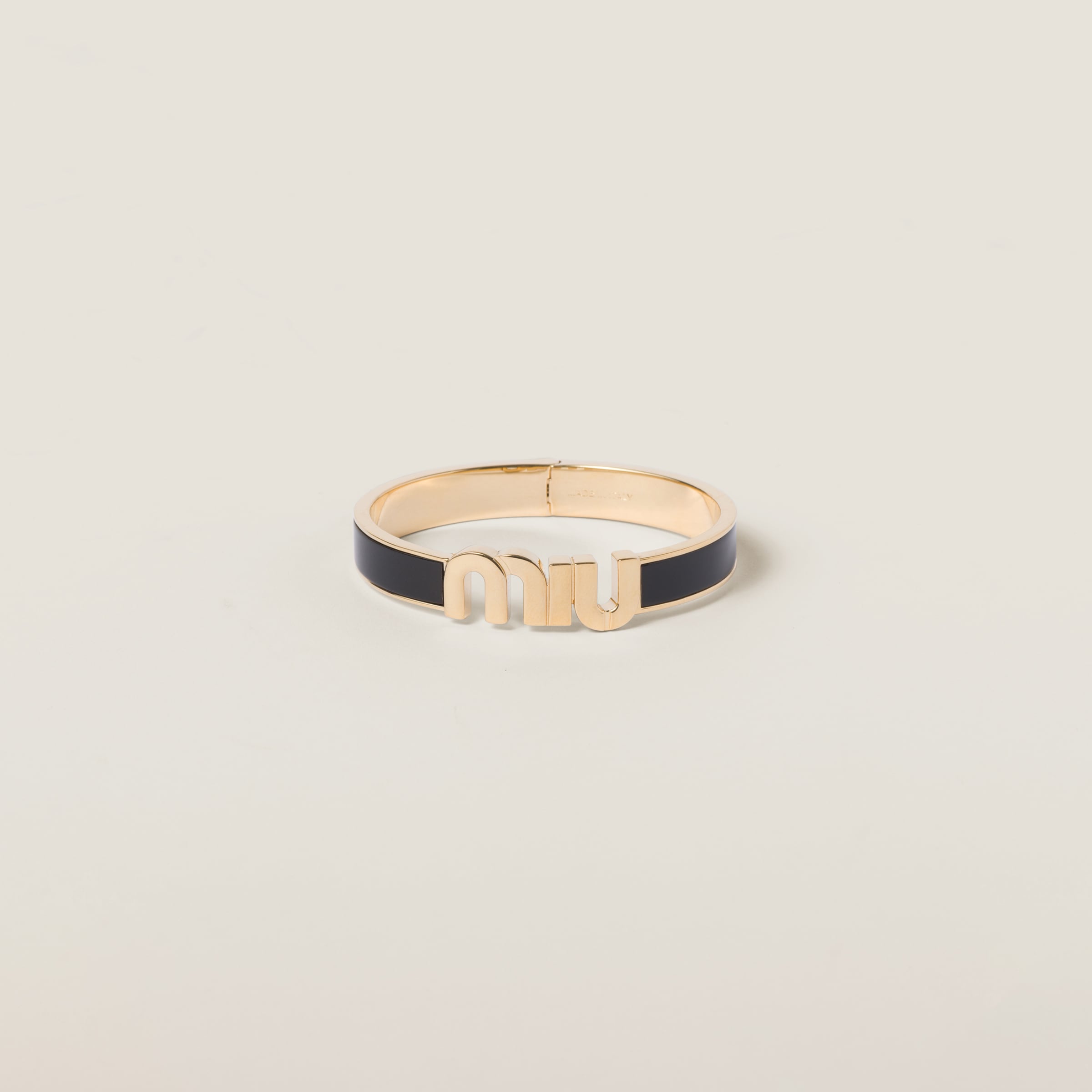 Black Enameled Metal Bracelet Miu Miu