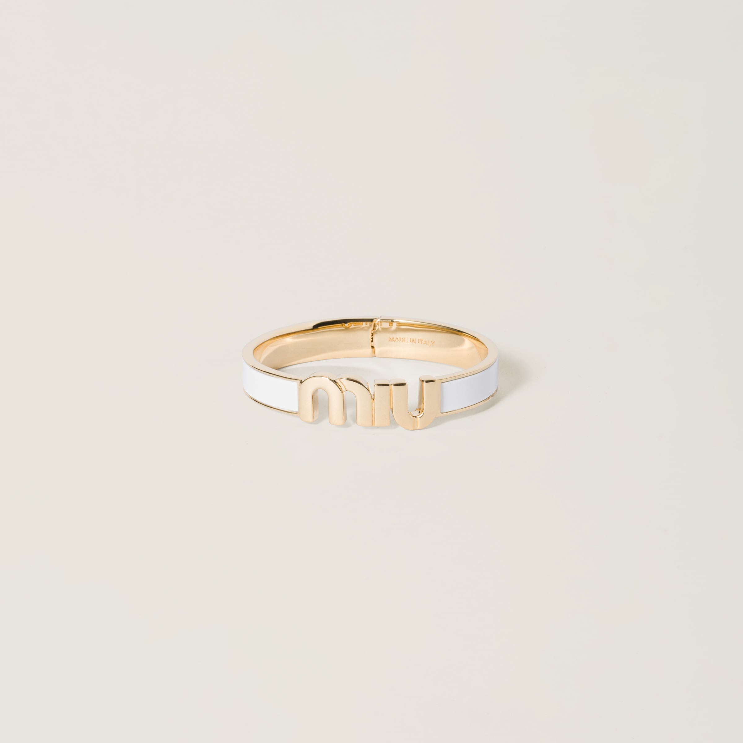 再再販！ エナメルメタル ホワイト ブレスレット Miu Miu | アクセサリー