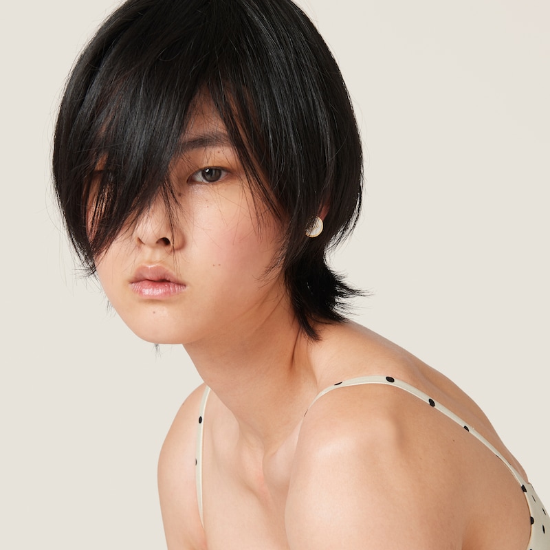 Enameled metal earrings