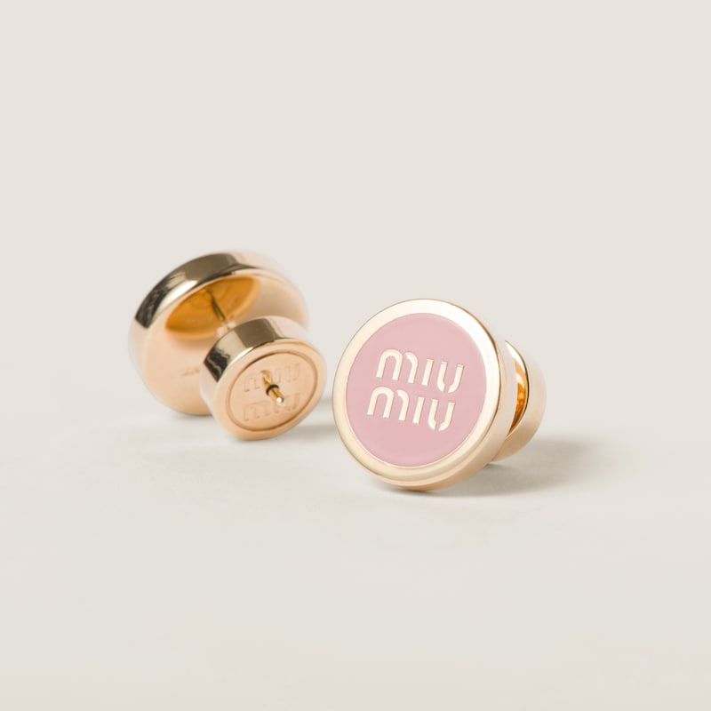 Enameled metal earrings