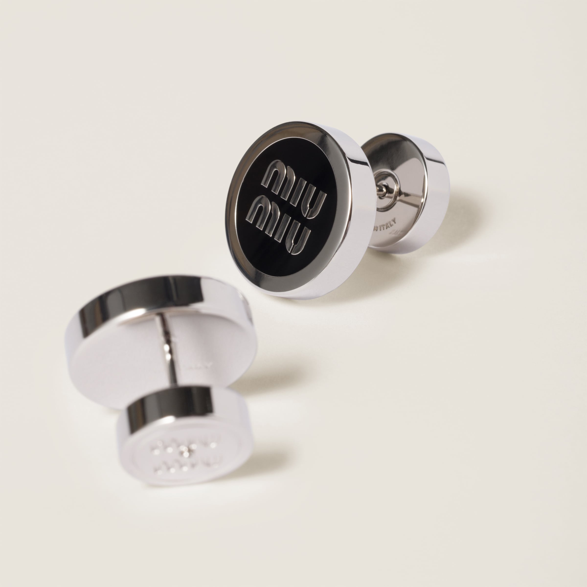Miu Miu｜ (5JO911 2F6T F0011) Red Enameled Metal Earrings | Miu Miu