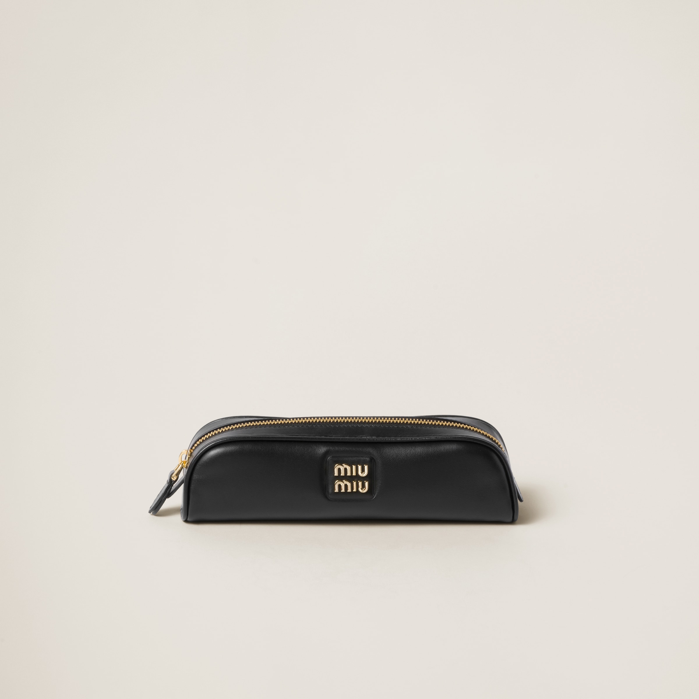Miu Miu Leather Pencil Case In Black | ModeSens 
