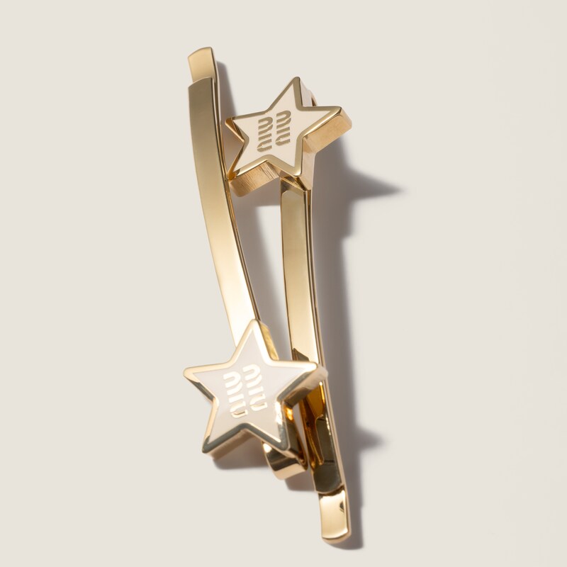 Enameled metal hair clip