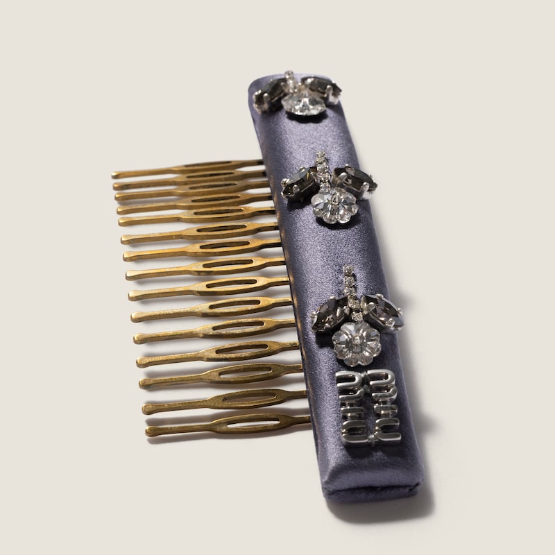 Embroidered duchesse and metal hair clip
