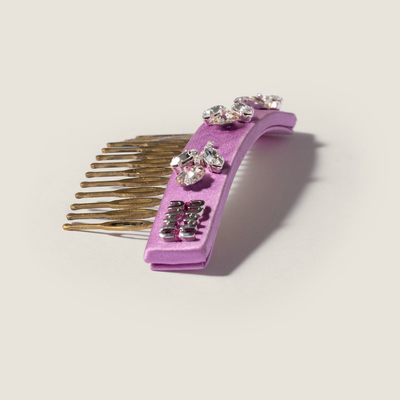 Embroidered duchesse and metal hair clip