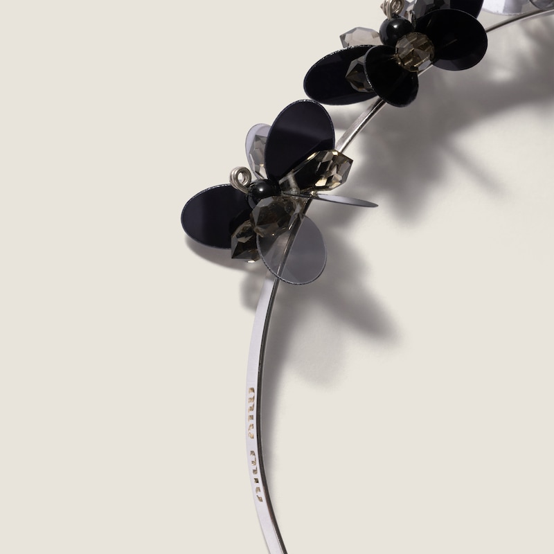 Metal, glass and sequin headband
