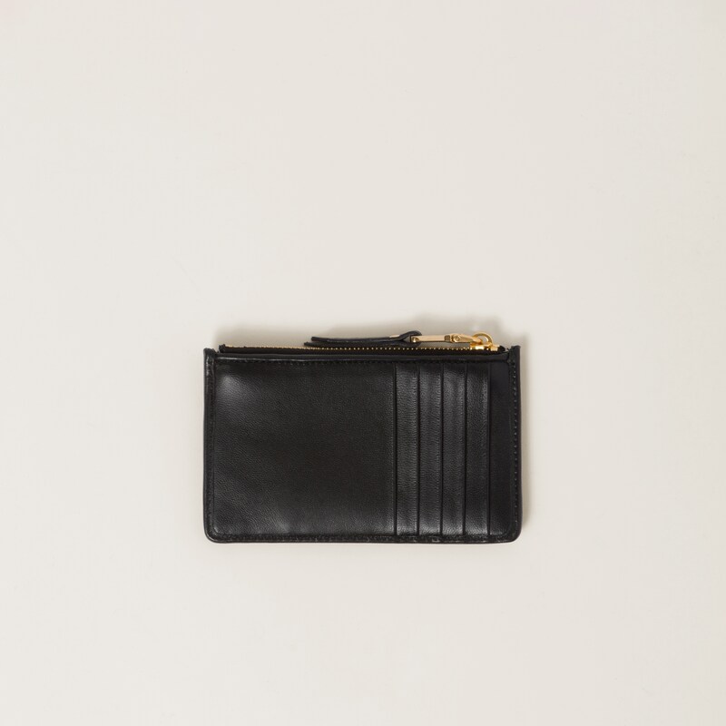 Travel Wallet - Nappa Leather - Midnight Monstera - Olive Velour