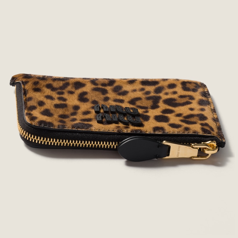 Printed leather envelope card holder