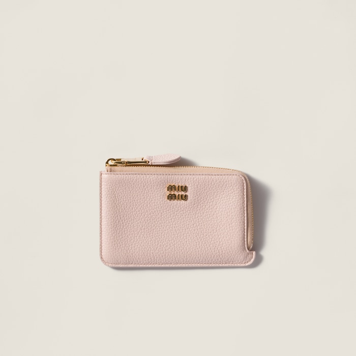 Gem Leather Pouch Card Holder | Miu Miu - United States