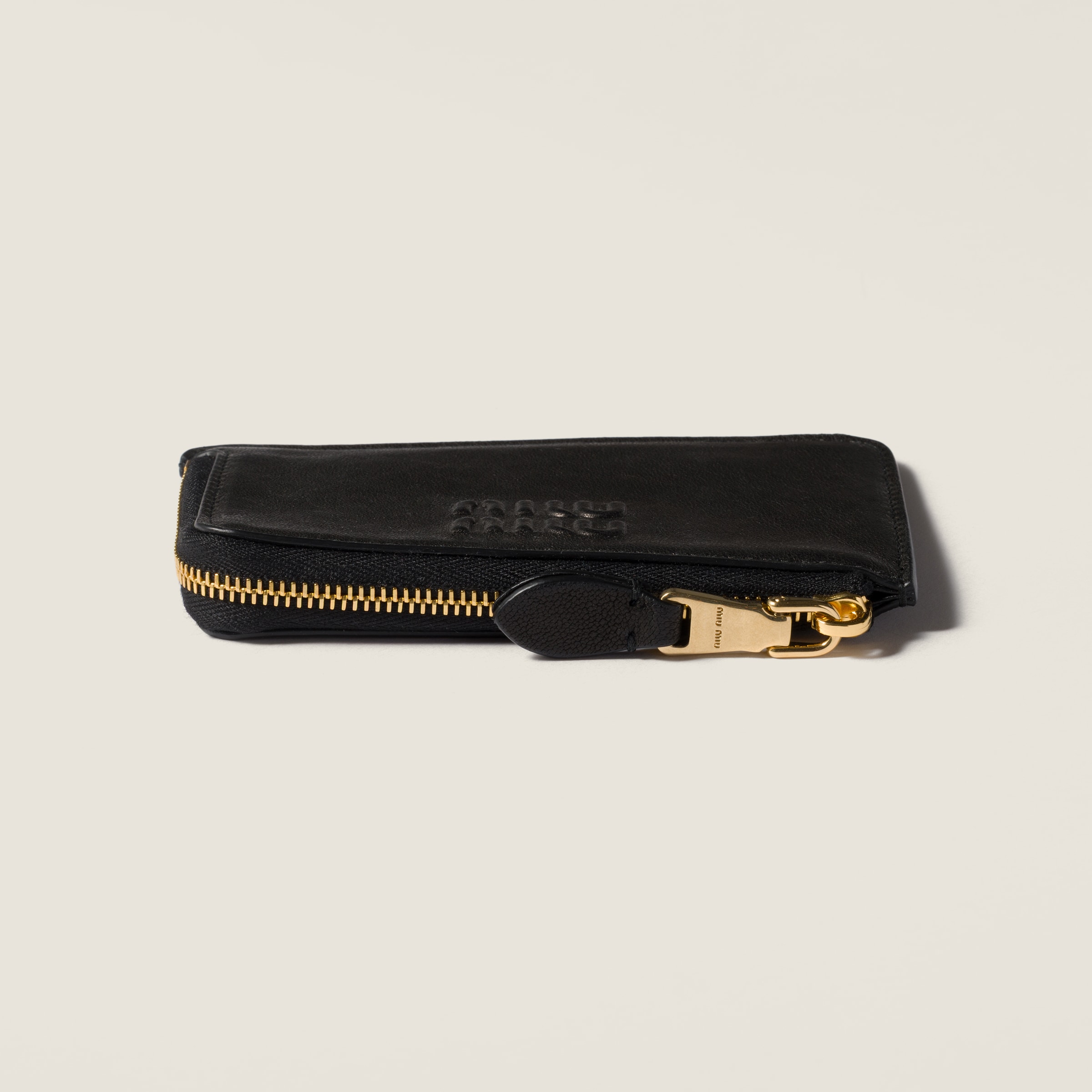 Black Nappa Leather Envelope Card Holder | Miu Miu - United States
