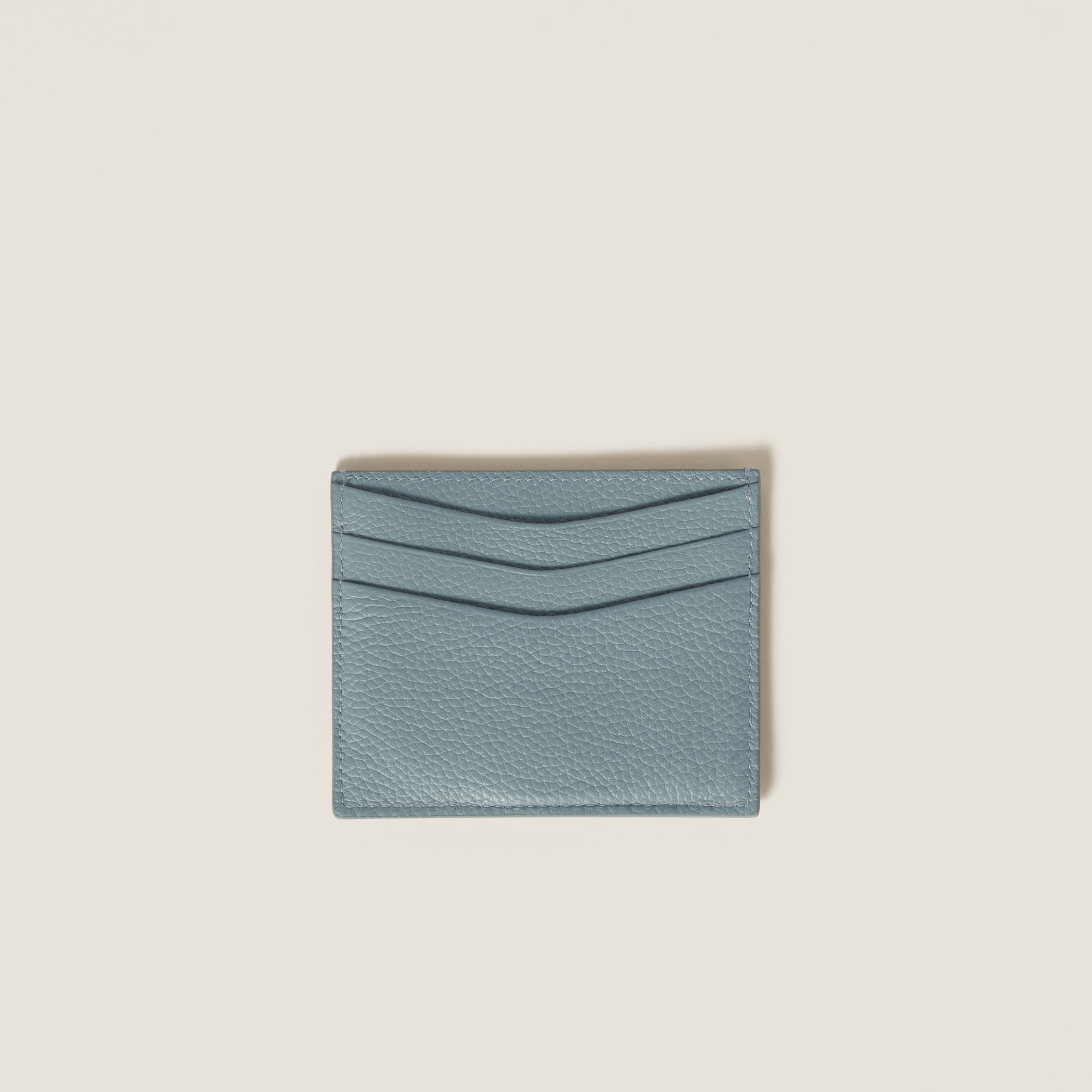 Powder Blue Leather Card Holder | Miu Miu