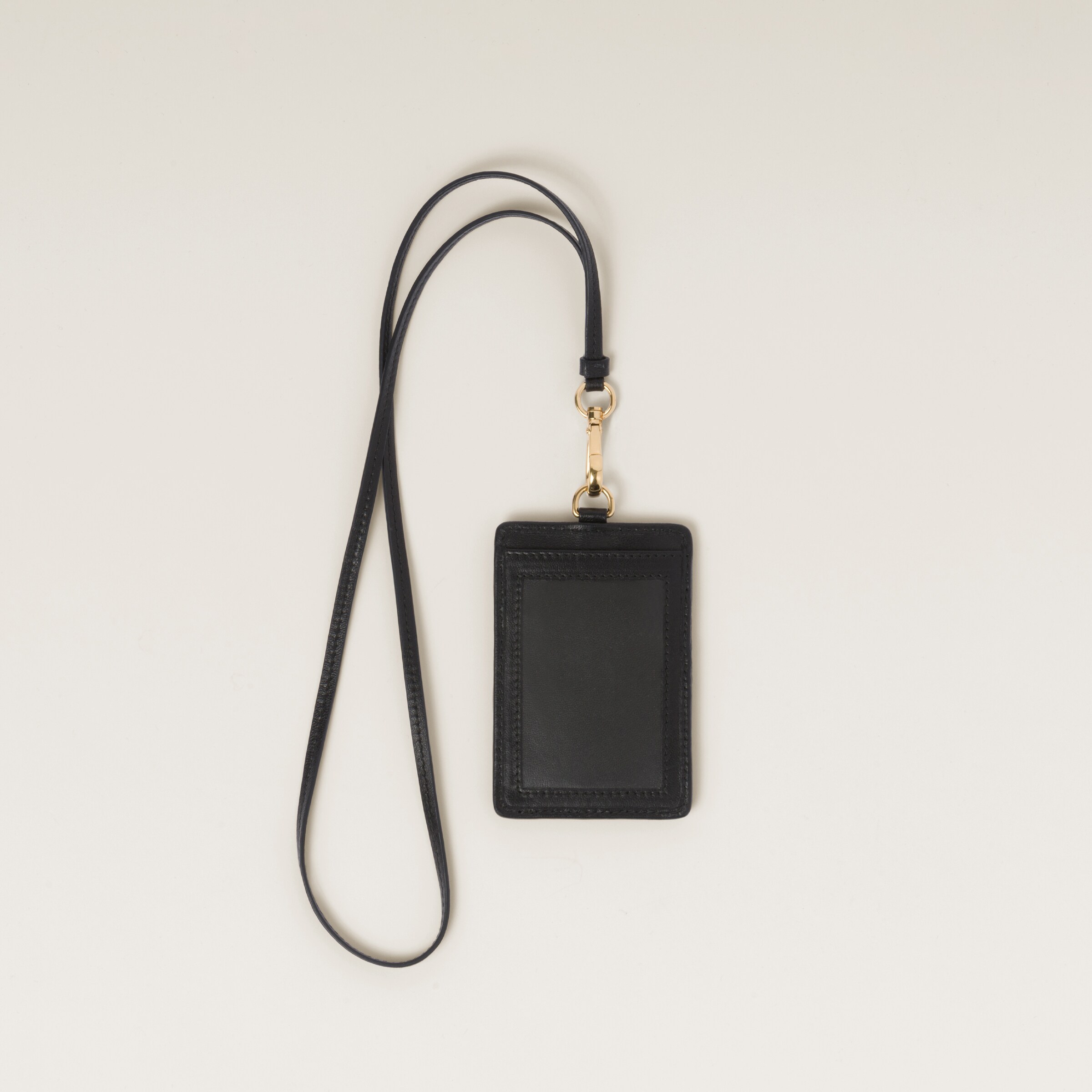 Black Matelassé Nappa Leather Badge Holder | Miu Miu