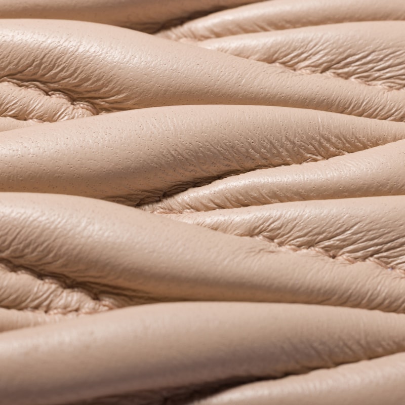 Matelassé nappa leather badge holder