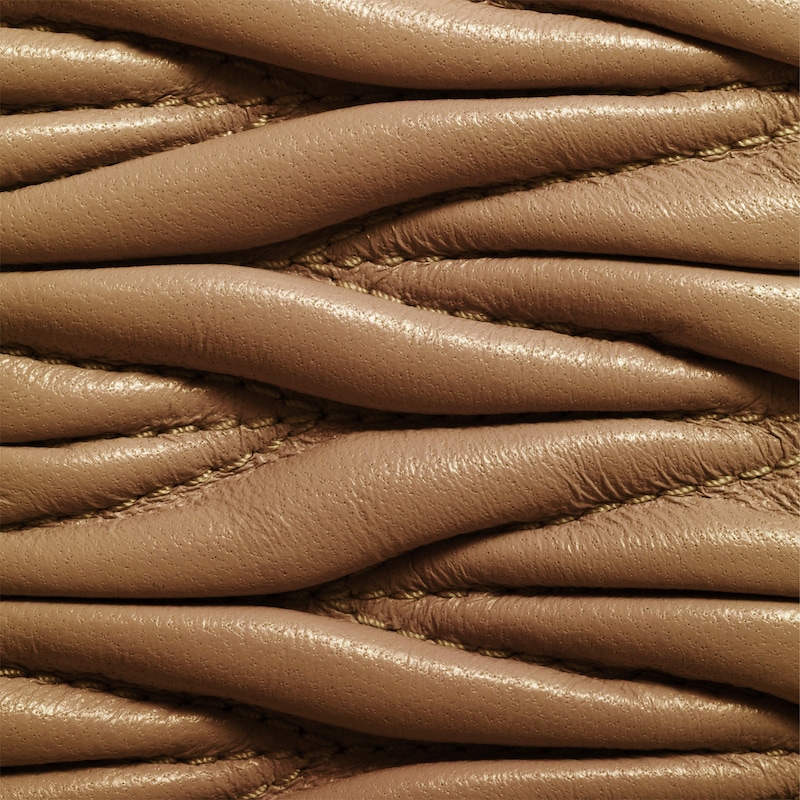 Matelassé nappa leather badge holder