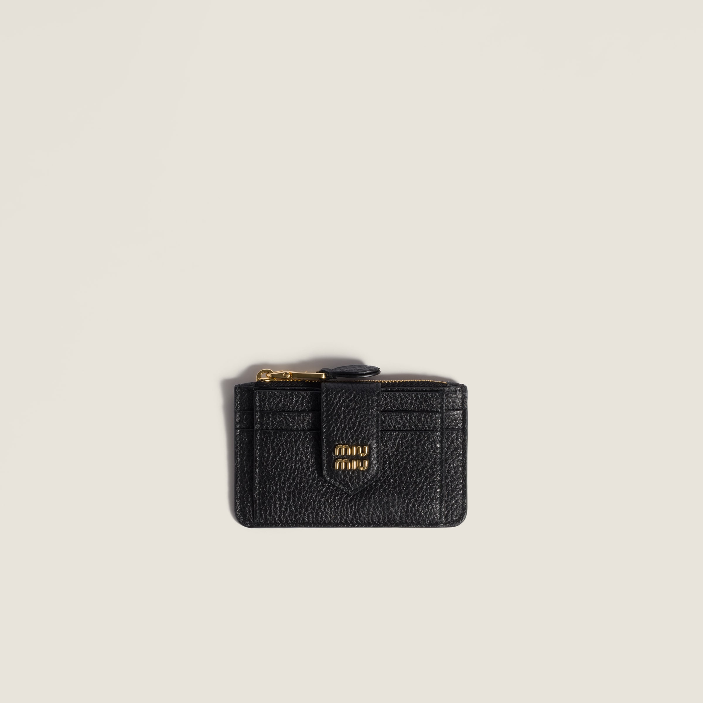 Black Leather Card Holder | Miu Miu
