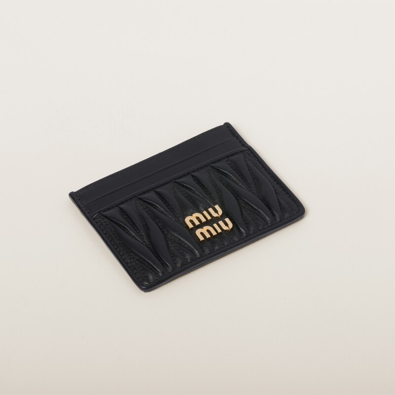Matelassé nappa leather card holder