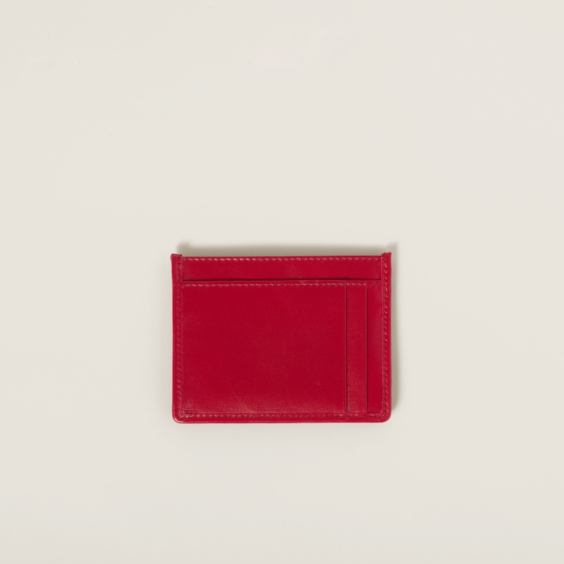 Matelassé nappa leather card holder