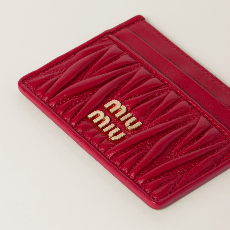 Matelassé nappa leather card holder
