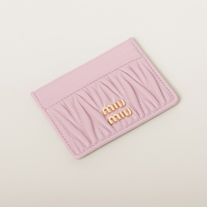 MATELASSÉ NAPPA LEATHER CARD HOLDER FUCHSIA main image 1