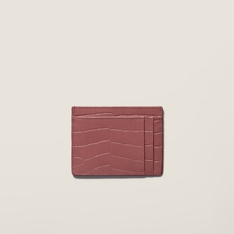 Porte-cartes en cuir à imprimé croco