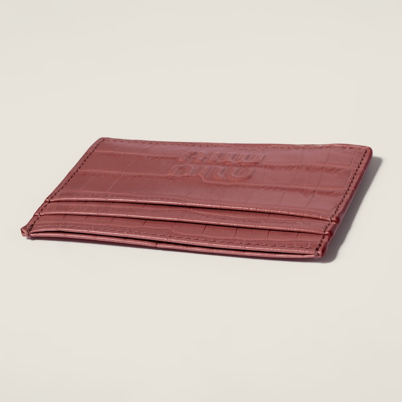 Porte-cartes en cuir à imprimé croco