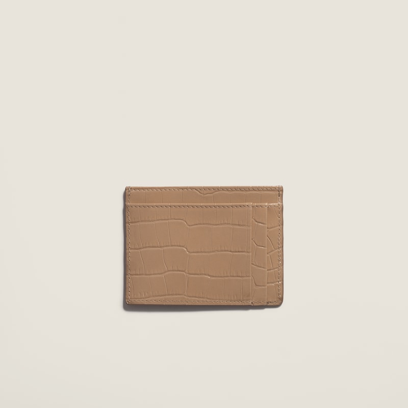 Porte-cartes en cuir à imprimé croco